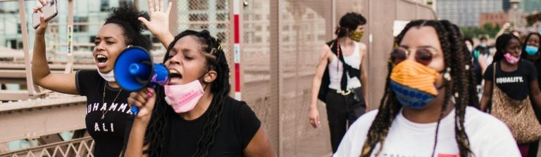 women protesting